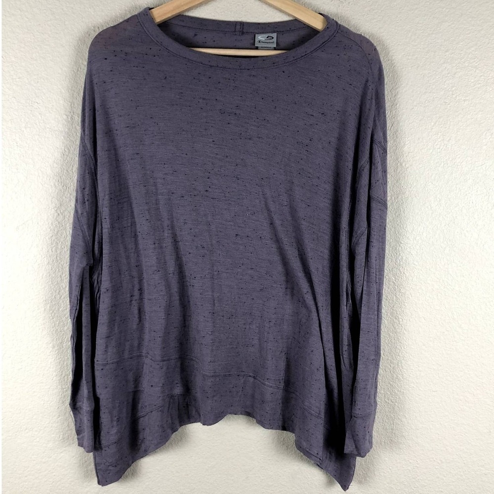 Champion Shirt Womens Medium Lavender Asymmetrical Layered Athleisure Sporty